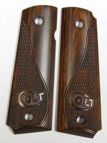 1911 Full Size Frame Classic Panel Checkered with Colt Logo on Bottom "B" Pattern Rosewood