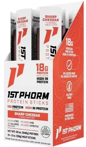 1ST PHORM PROTEIN BEEF STICKS SHARP CHEDDAR 15