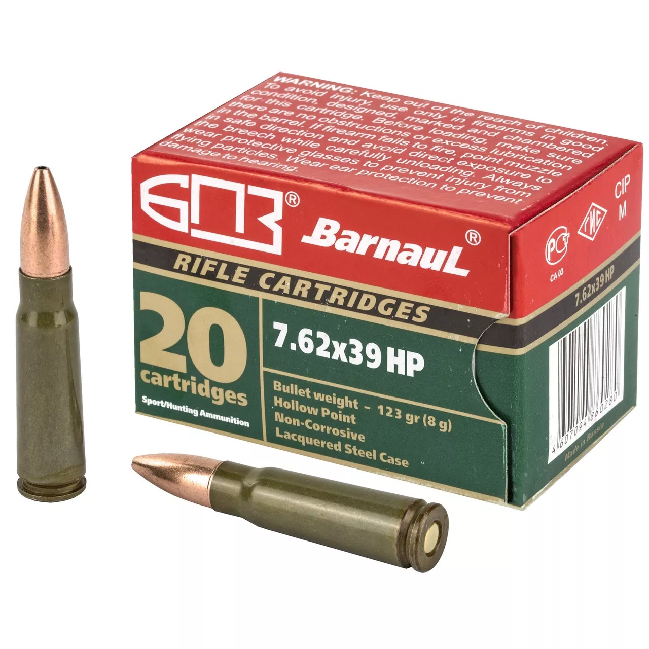 Barnaul 7.62x39 123gr HP 20 Rounds