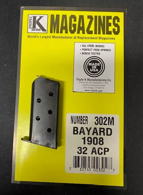 Bayard 1908 Model, .32ACP Magazine 5 Rd