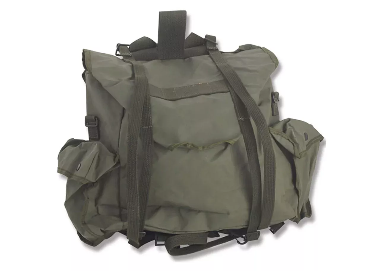 Belgian OD Small Vinyl Rucksack - Used