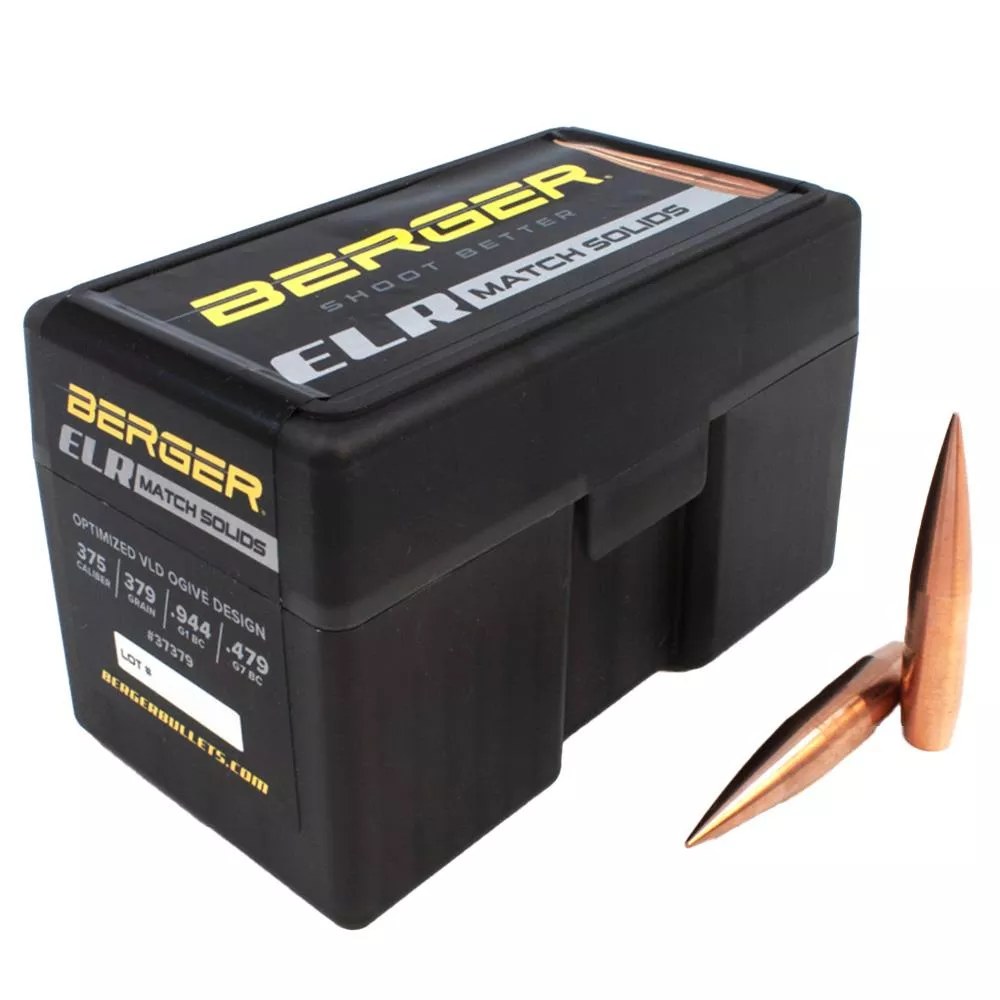 Berger 375 Caliber 379 Grain ELR Match Solid Rifle Bullets