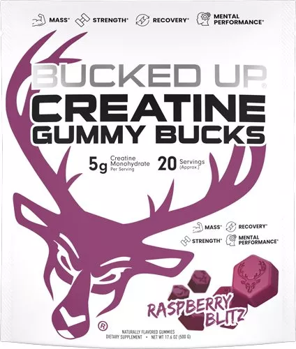 BUCKED UP CREATINE GUMMIES RASPBERRY BLITZ 20