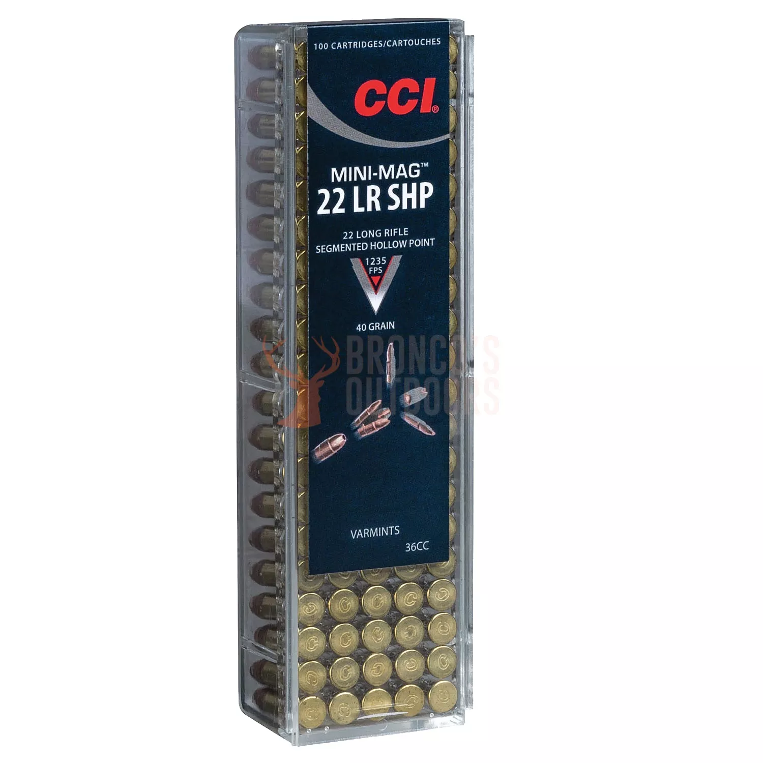 CCI Mini Mag Segmented HP .22 LR 40gr 100 Rounds