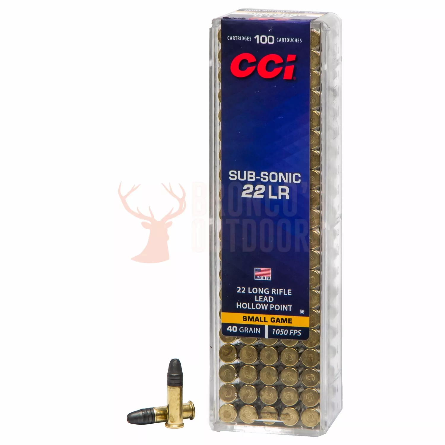 CCI Subsonic .22 LR 40gr HP 100 Rounds
