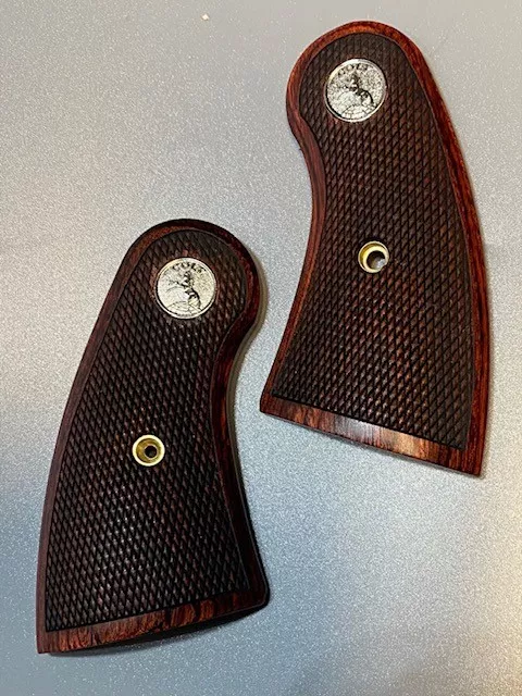 Colt Python Altamont’s Classic Panels with Silver Medallions Checkered Super Rosewood