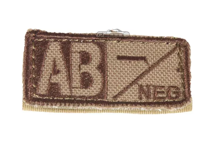 Condor Outdoor Velcro AB Negative Blood Type Patch (Tan)