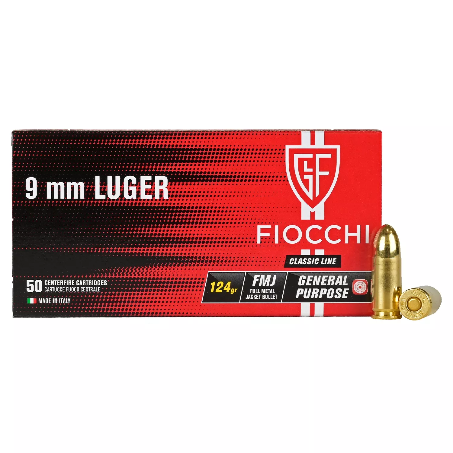 Fiocchi 9mm Luger 124gr FMJ 50 Rounds