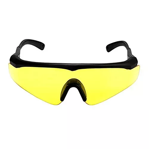 FORITONE Tactical Ballistic Shatterproof Wrap-Around Sunglasses, Impact Resistant Shooting Glasses,Airsoft Combat Anti-Fog Safety Eyewear,with 2 Extra Interchangeable Lenses Clear & Yellow