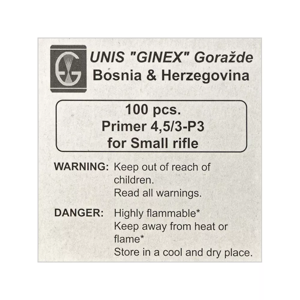 Ginex Small Rifle Primers 1000 Count