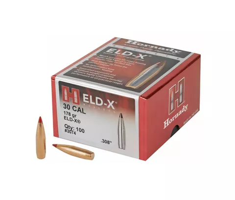 Hornady: 30 Cal .308 178 gr ELD-X 100/Box