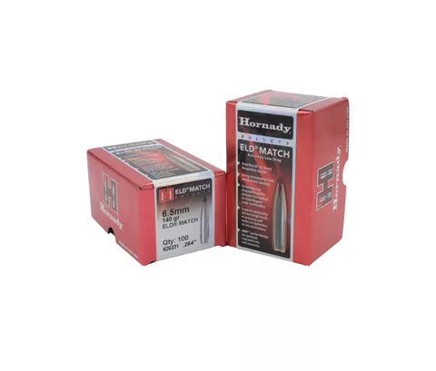 Hornady: 6.5MM, .264, 140gr, ELD MATCH, (1-8"), 500/Box