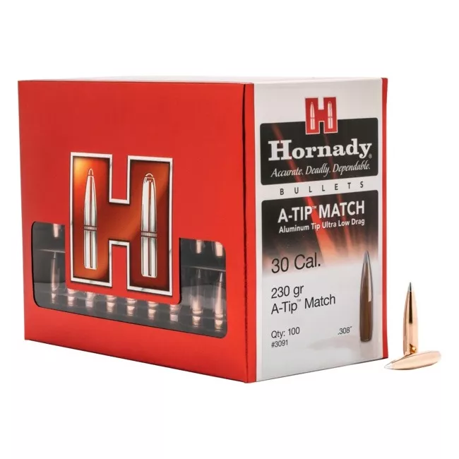 Hornady A-Tip Projectiles .30 Cal .308" 230gr 100 Count