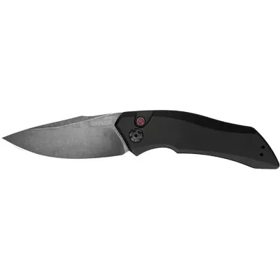 Kershaw Launch 1 Automatic Knife w/Drop Point Plain Edge Blackwash Blade (7100BW)