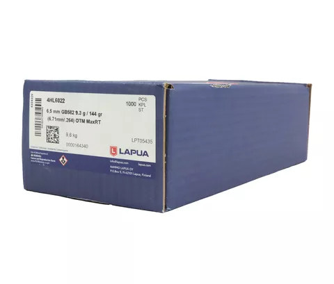 Lapua: 6.5mm, 144gr, MaxRange Target, 1000/Box