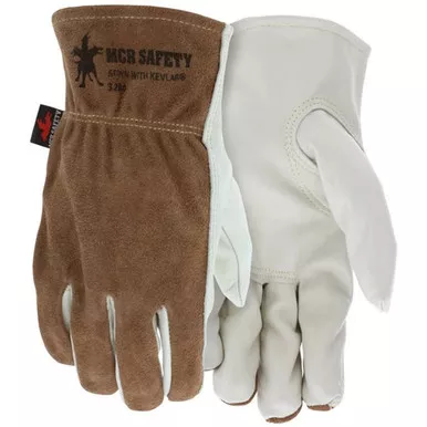 MCR Safety 3204 Select Grade Grain Palm and Split Back Leather Drivers Work Gloves