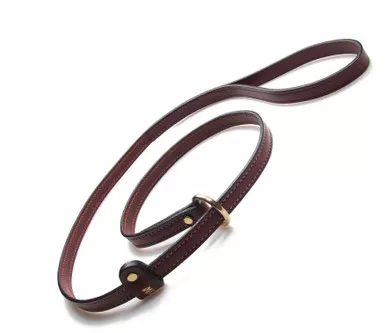 Mendota Leather Flat Slip Lead - Chestnut