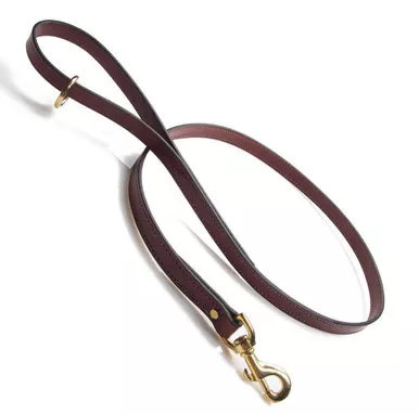 Mendota Leather Flat Snap Leash - Chestnut