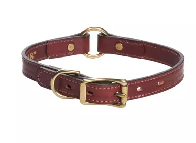 Mendota Narrow Hunt Leather Collar - Chestnut