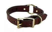 Mendota Wide Hunt Leather Collar - Chestnut