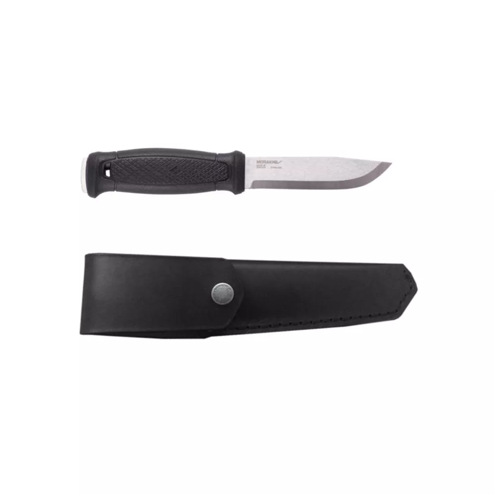 Morakniv Garberg Knife, Black with Leather Sheath
