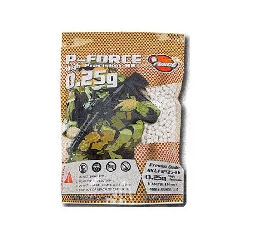 P-Force Super Premium 4,000 .25g Airsoft BB’s (White)