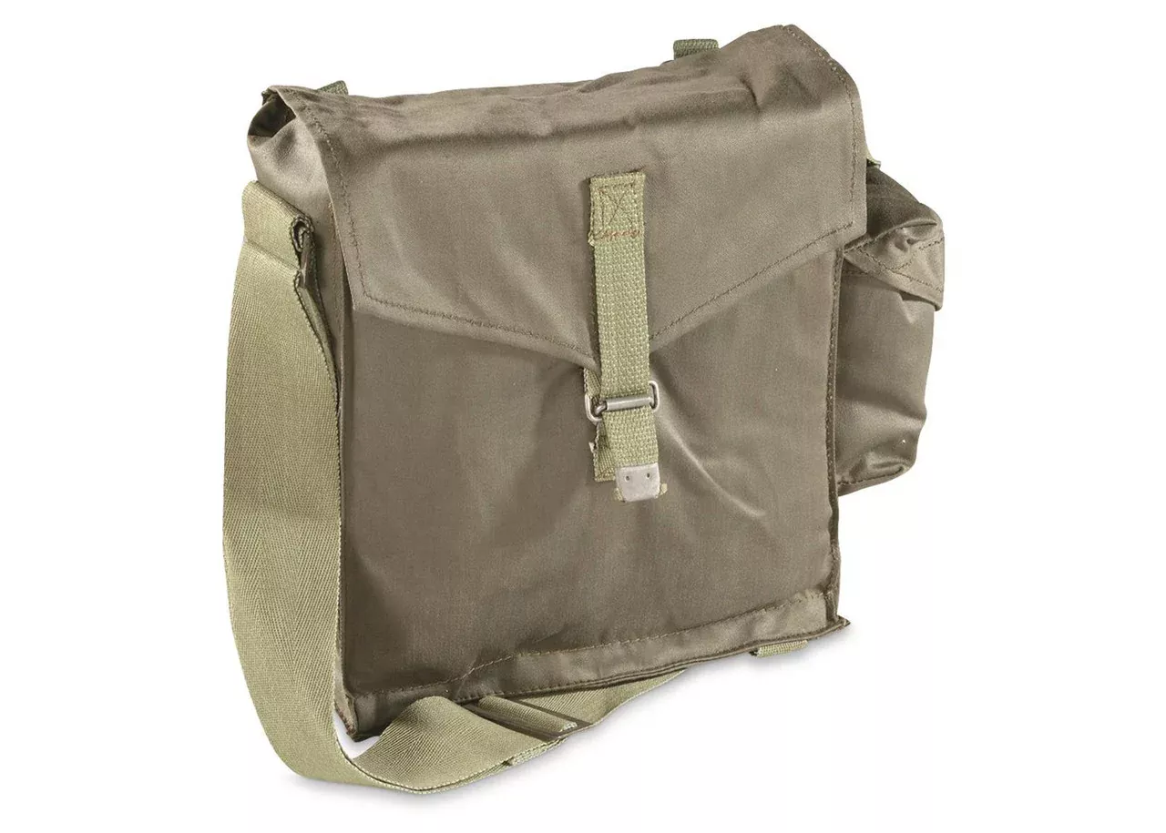 Polish Grey Gas Mask Bag with Strap - Surplus
