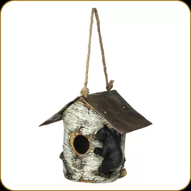 Rivers Edge - Birdhouse - Birch Tree and Bear - 651