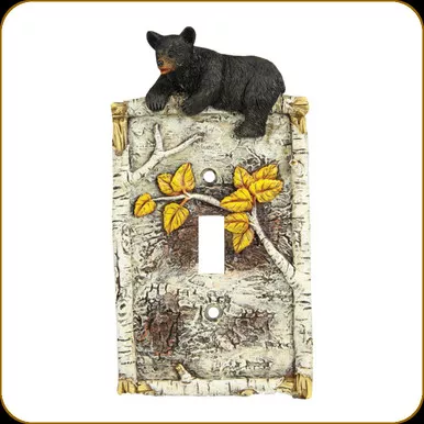 Rivers Edge - Electrical Cover Plate - Single Switch - Birch Bear - 611