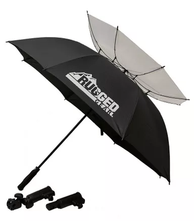 Rugged Gear Wind Resistant Umbrella With Holder & Extension