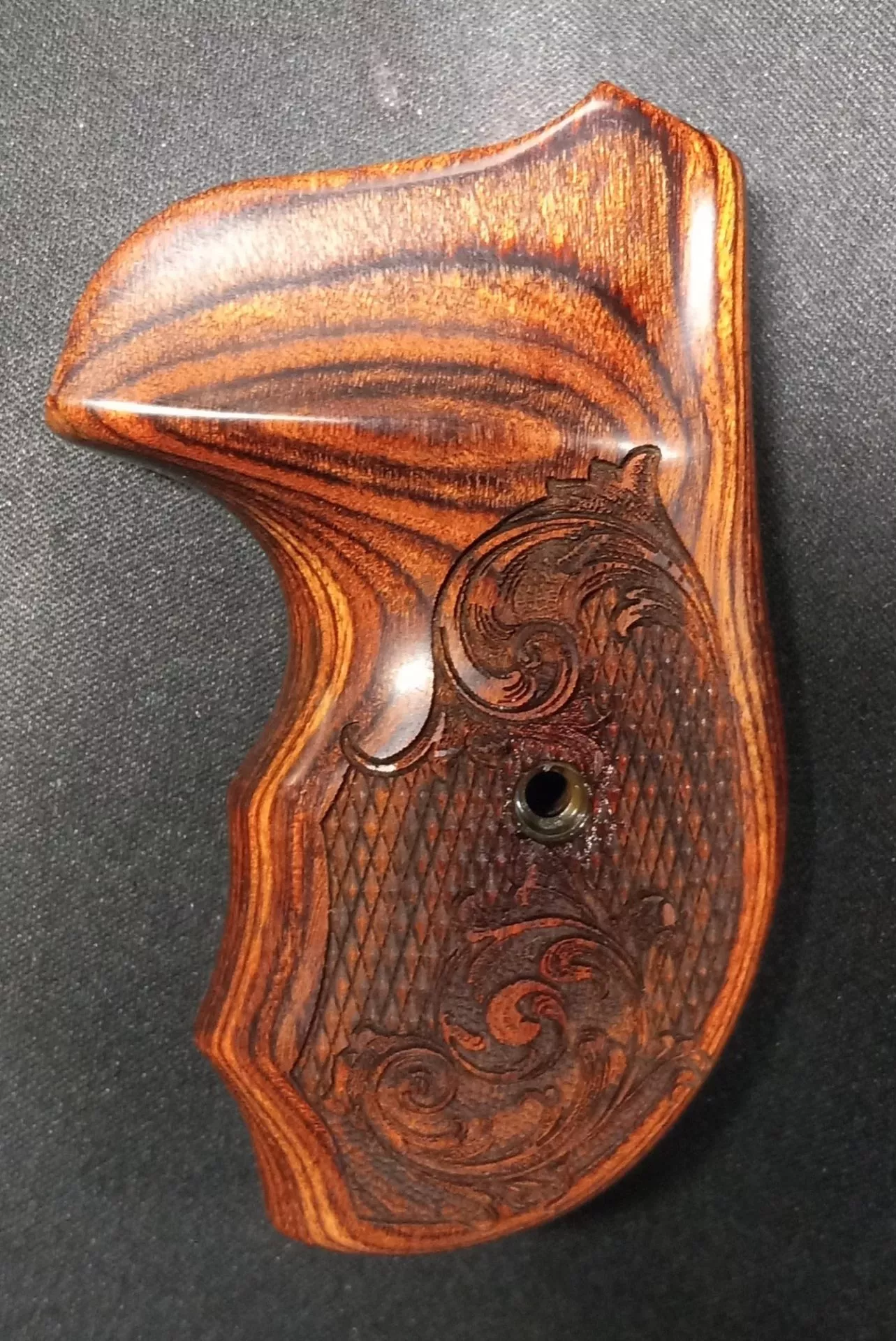 S&W J Round Bateleur Checkered Engraved Rosewood Engineered Accessories