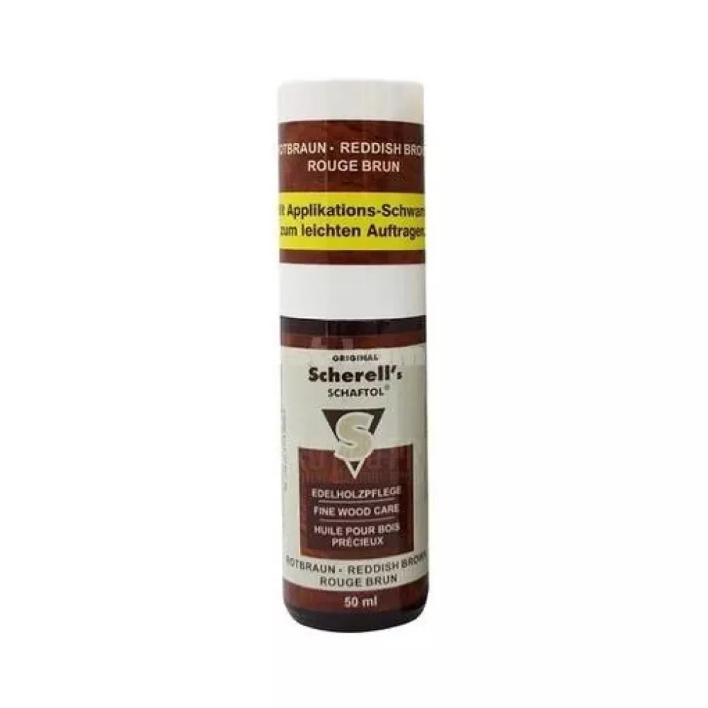 Scherell's Schaftol Stock Oil Reddish Brown 50ml + Sponge
