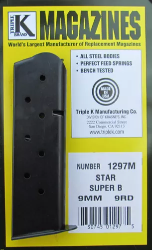 Star Model Super B 9MM 9 RD 1297M