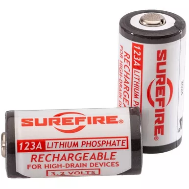 SureFire Lithium Iron Phosphate Rechargeable 123A Batteries & Charger
