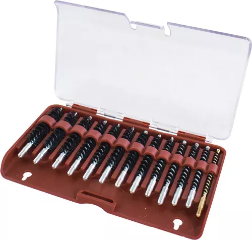 TIPTON 13-PIECE NYLON RIFLE – BORE BRUSH SET W/STORAGE CASE