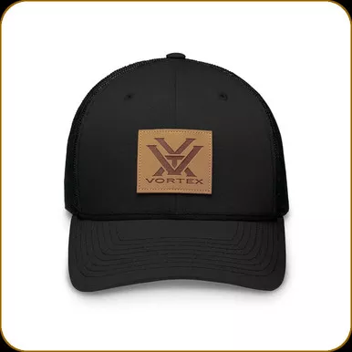 Vortex - Barneveld 608 Cap - Black/Black w/Leather Patch - 120-31-BLK