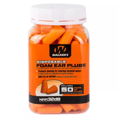 Walker's Foam Ear Plugs 50 Pack Jar